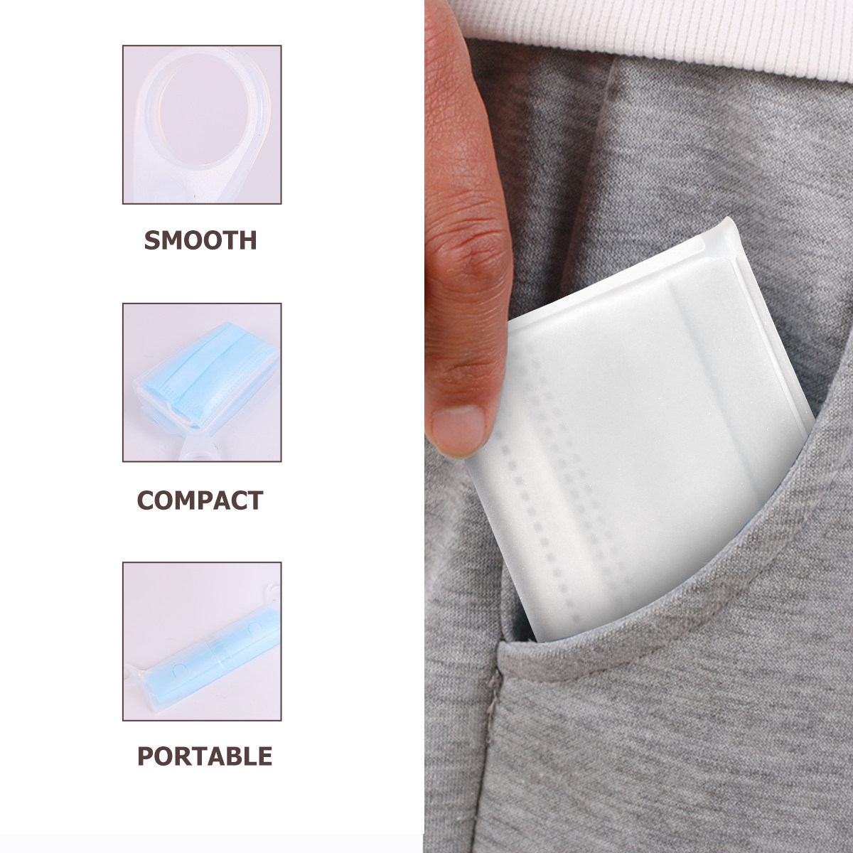 2 szt. Płaskie przenośne pudeł – Face Mask Storage Box recenzja i cena